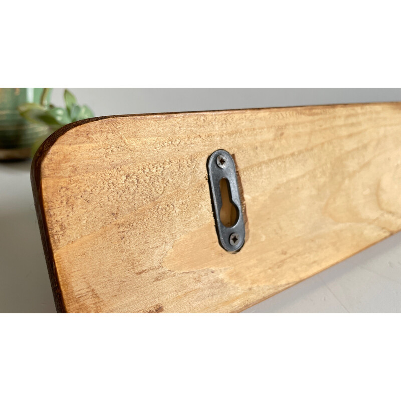 Vintage coat rack in waxed wood filled with poetry, 1990