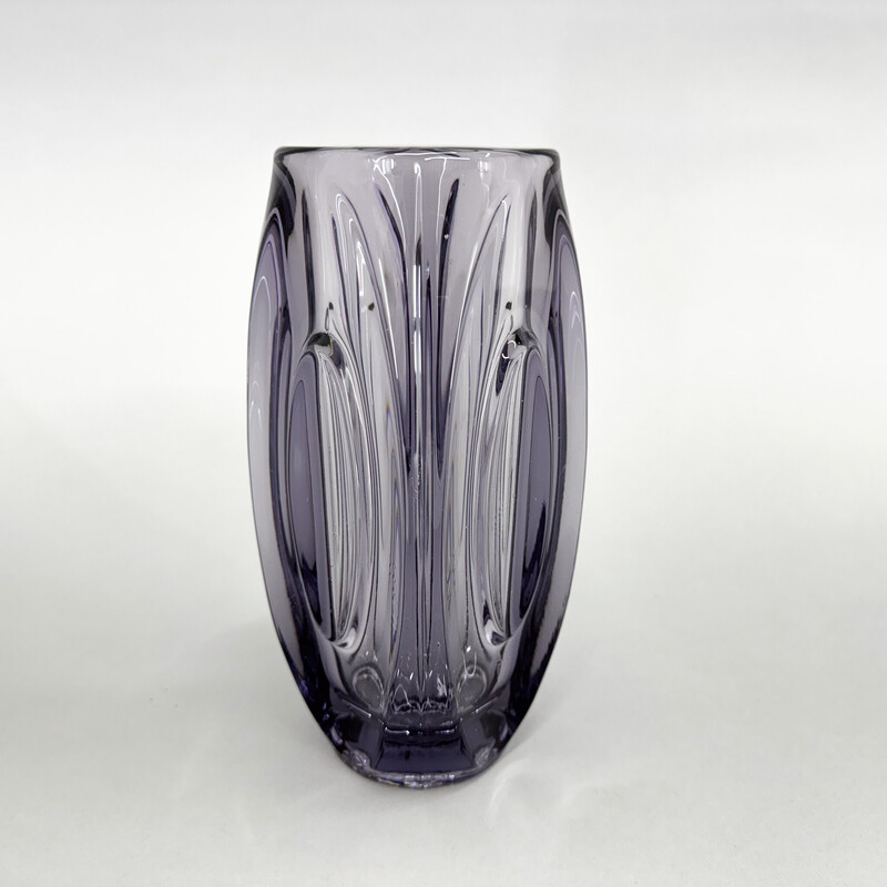 Vintage glazen vaas van Rudolf Schrotter voor Rosice Glassworks, Tsjecho-Slowakije 1950