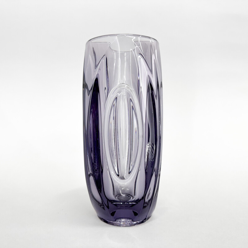 Vintage glazen vaas van Rudolf Schrotter voor Rosice Glassworks, Tsjecho-Slowakije 1950