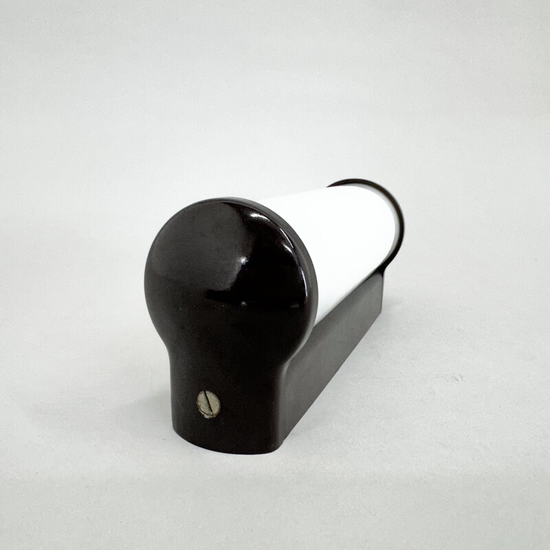 Vintage bakelite and milk glass wall lamp, Czechoslovakia 1950