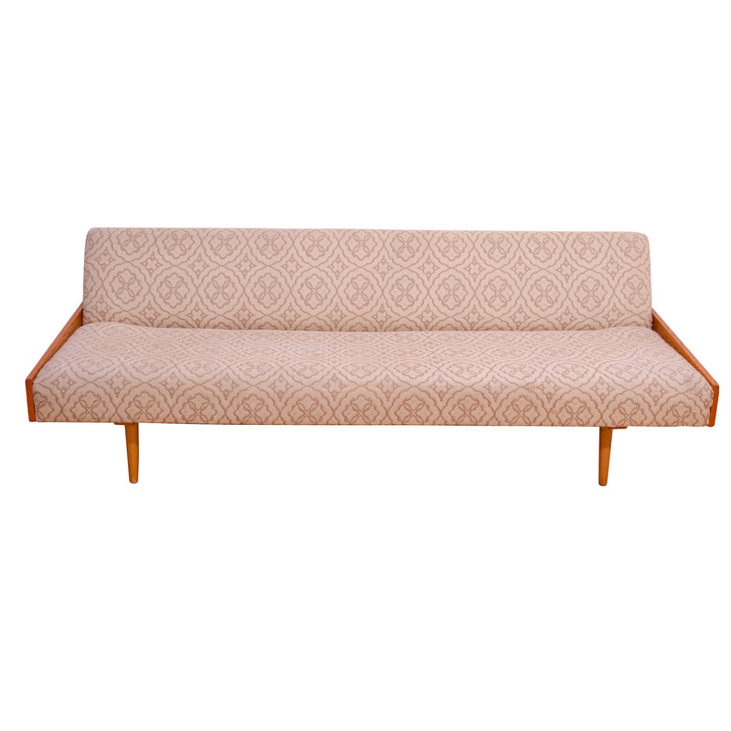 Vintage Eschenfurnier Schlafsofa, Tschechoslowakei 1970