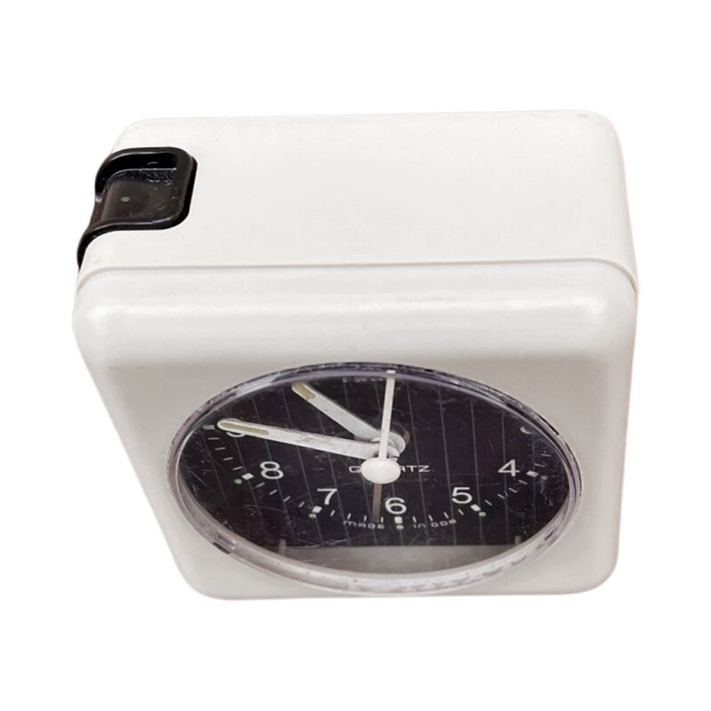 Reloj despertador eléctrico vintage de plástico de Ruhl, Alemania 1980