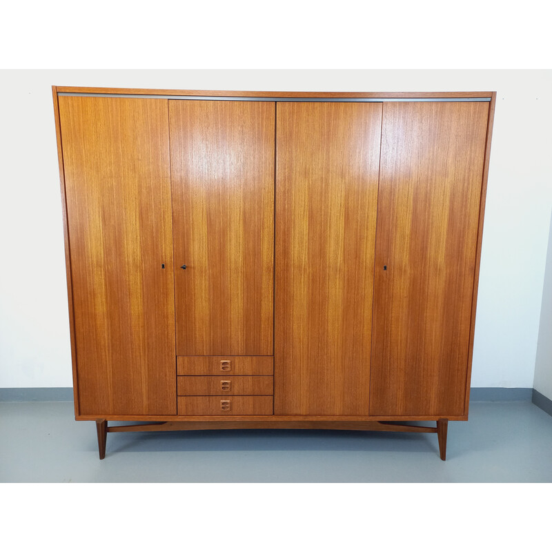 Vintage teak and melamine wardrobe, 1960