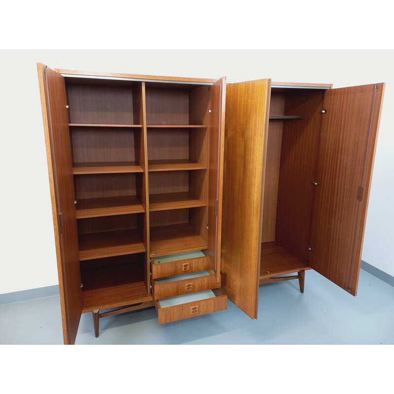 Vintage teak and melamine wardrobe, 1960