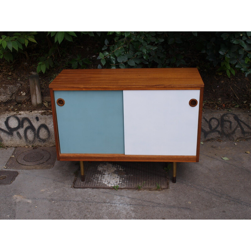 Teak sideboard painted and bicolour - 1960s