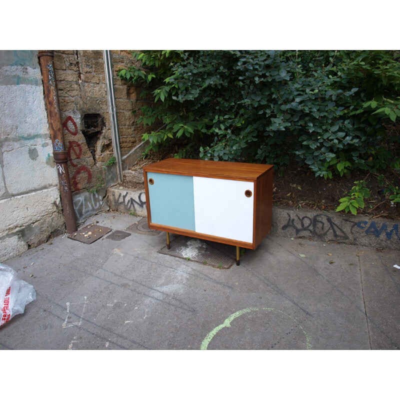 Teak sideboard painted and bicolour - 1960s