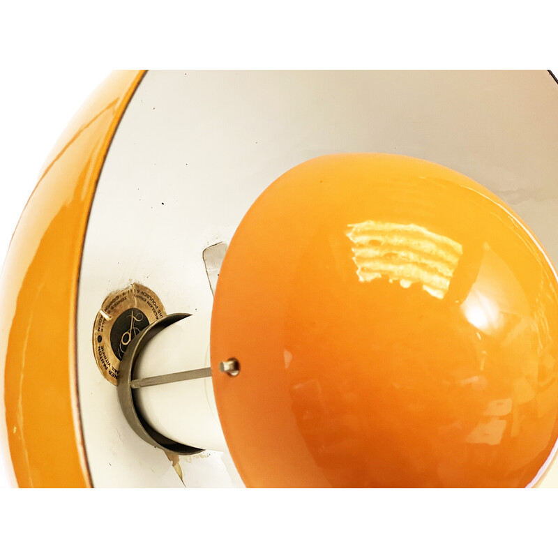 Vintage orange enamelled "Flowerpot VP1" pendant lamp by Verner Panton for Louis Poulsen, Denmark 1960