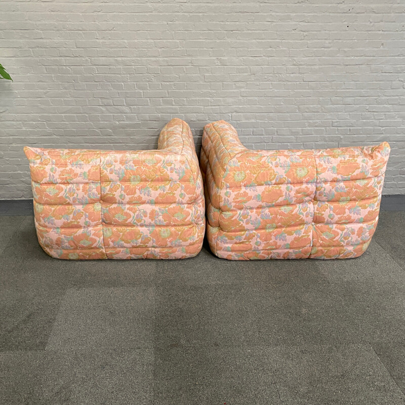 Vintage Togo Wohnzimmergarnitur aus Schaumstoff und Stoff von Michel Ducaroy für Ligne Roset, Frankreich 1970