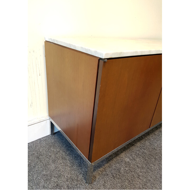 Sideboard in walnut with marble tray by Florence Knoll - 1970s