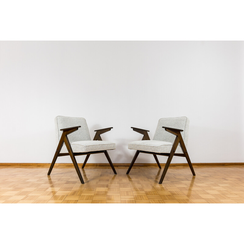 Pair of vintage Bunny armchairs model 300 177, Poland 1960