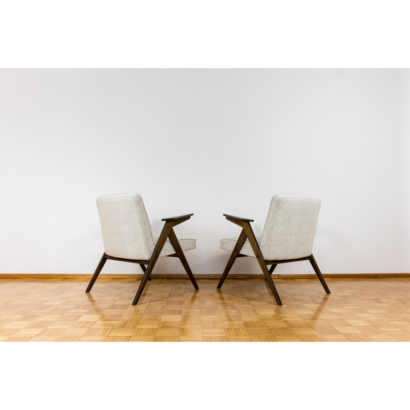 Pair of vintage Bunny armchairs model 300 177, Poland 1960