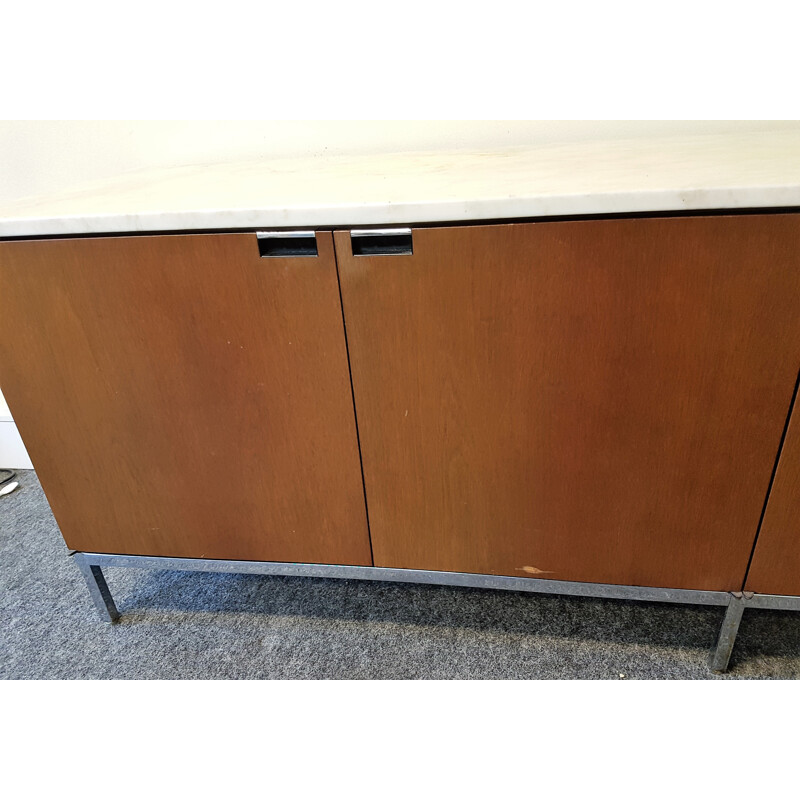 Sideboard in walnut with marble tray by Florence Knoll - 1970s