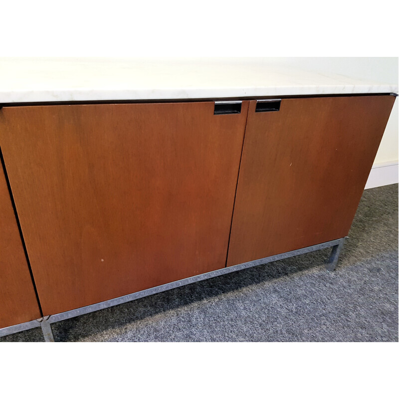 Sideboard in walnut with marble tray by Florence Knoll - 1970s