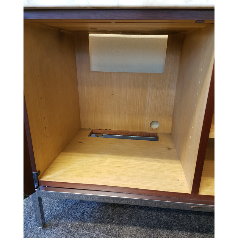 Sideboard in walnut with marble tray by Florence Knoll - 1970s