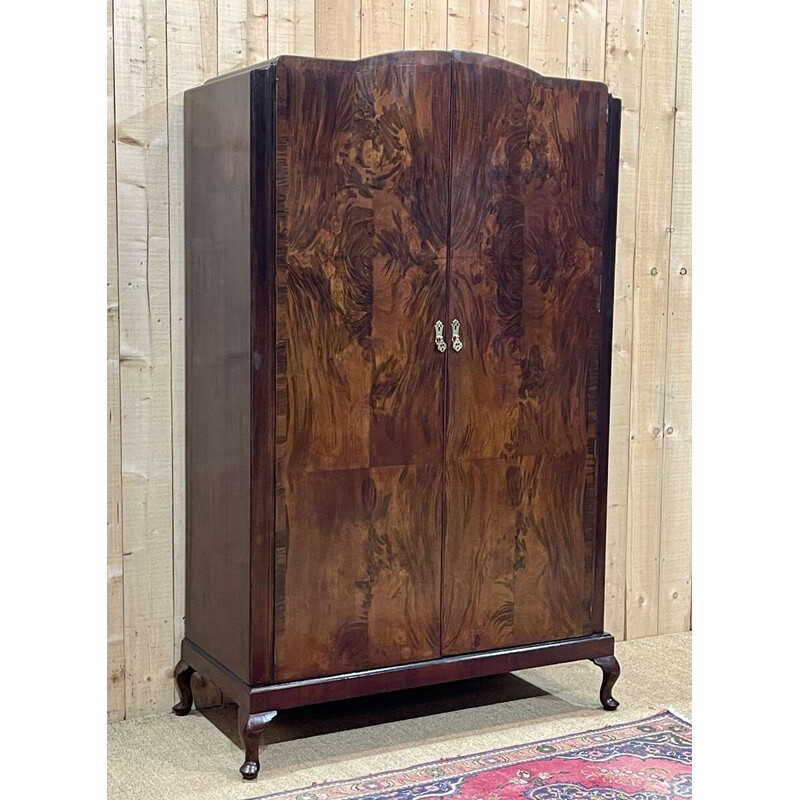 Vintage mahogany wardrobe, England 1930