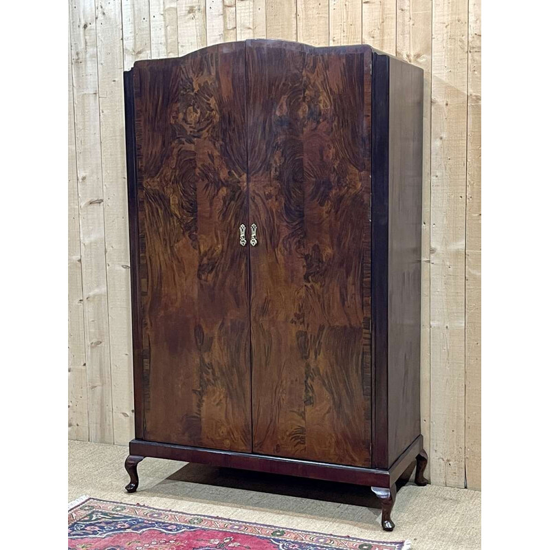 Vintage mahogany wardrobe, England 1930