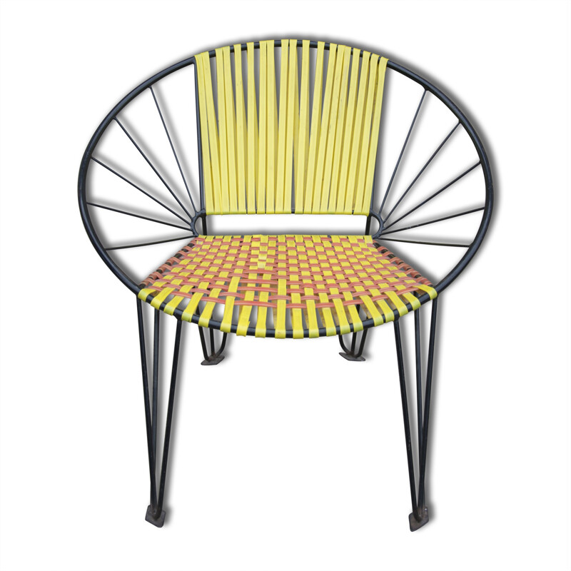 Easy chair in metal and plastics - 1950s