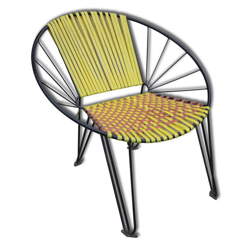 Easy chair in metal and plastics - 1950s