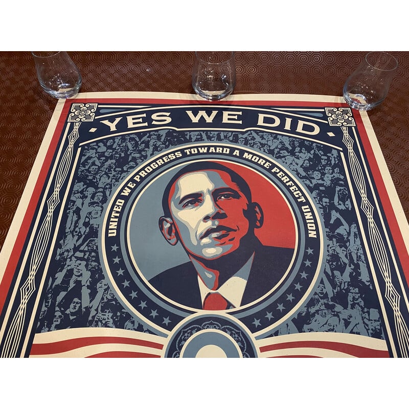 Vintage poster of President Barack Obama by Shepard Fairey, 2008