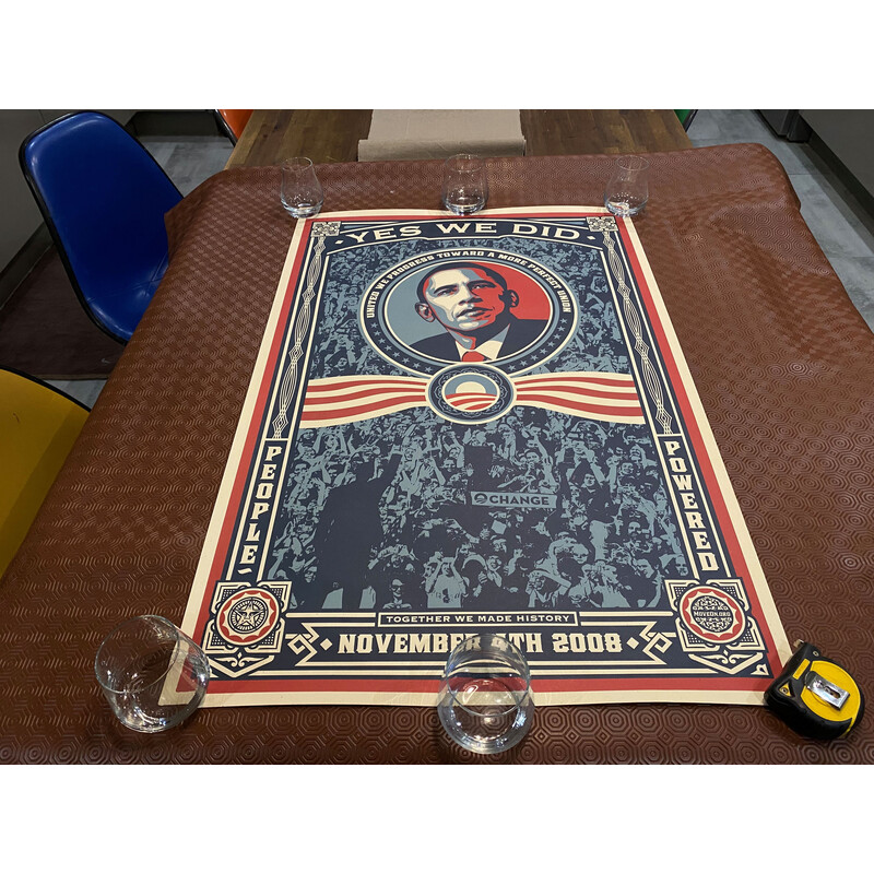 Vintage poster of President Barack Obama by Shepard Fairey, 2008