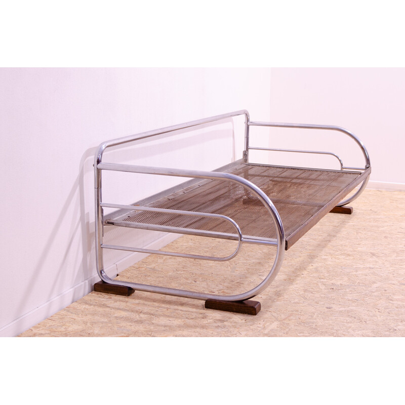 Vintage Bauhaus 3-seater sofa in tubular chrome steel by Hynek Gottwald, 1930