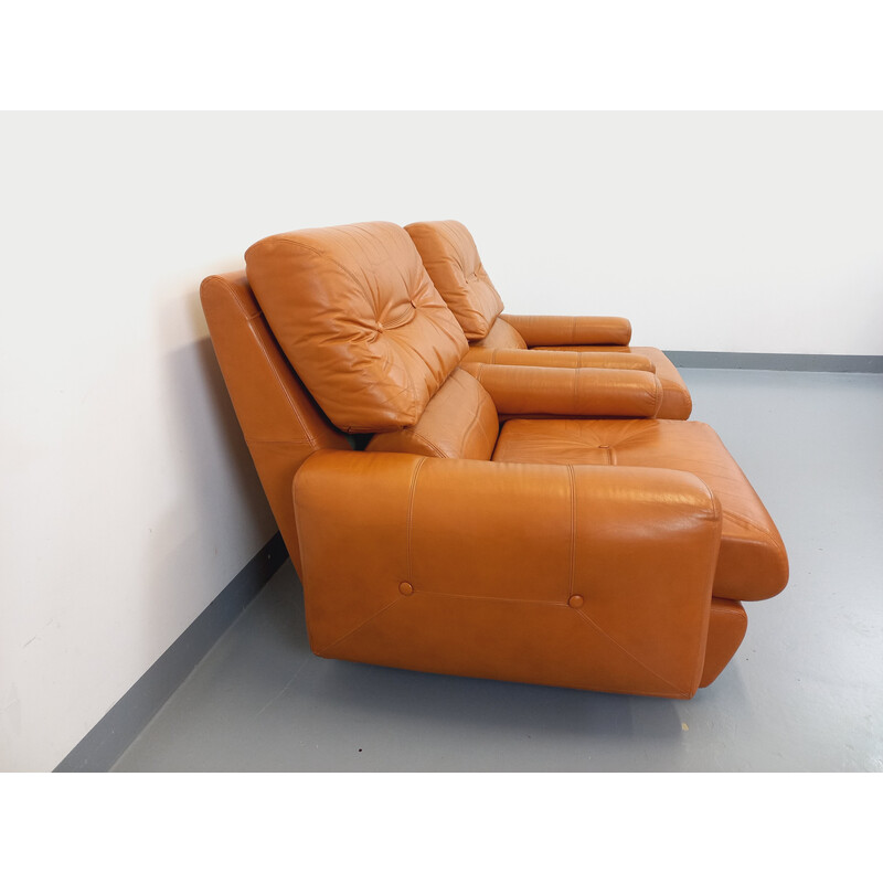 Pair of vintage leather armchairs, 1970