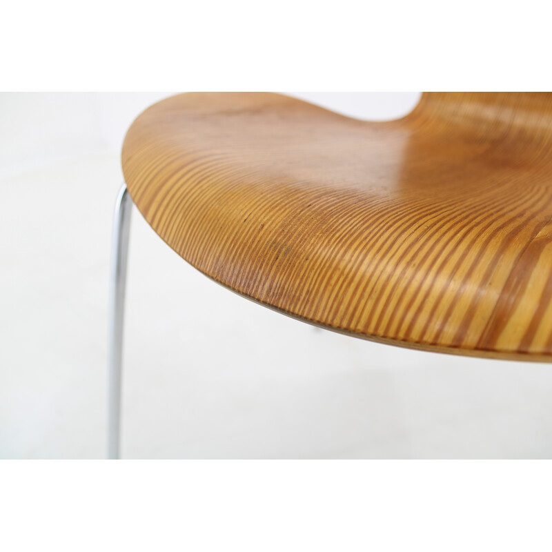 Paire de chaises vintage série 7 par Fritz Hansen en bois de pin, Danemark 1970