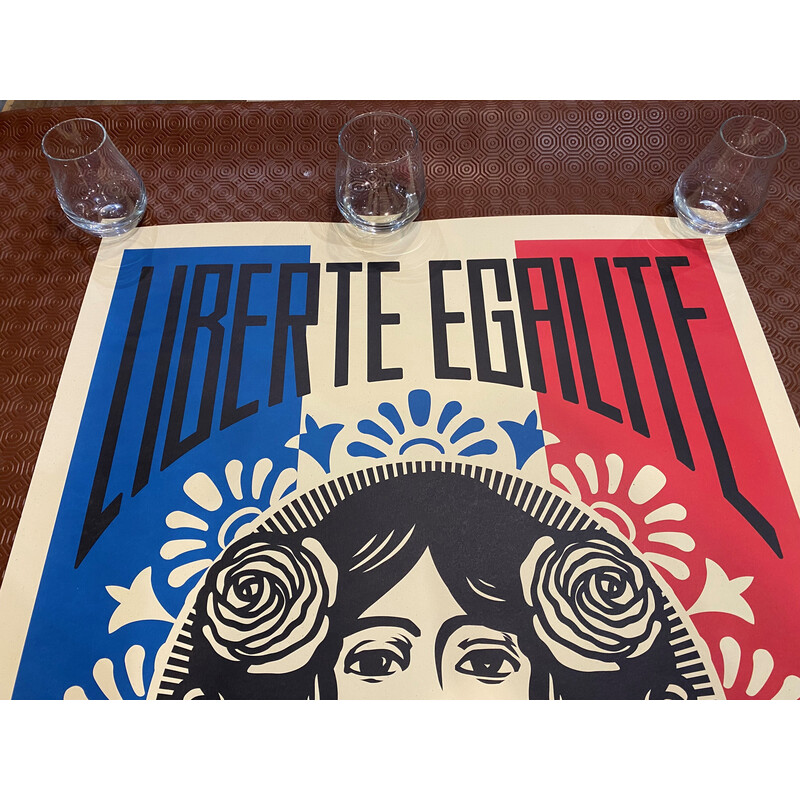 Vintage-Lithografie "Liberty Equality Fraternity" von Shepard Fairey, 2018