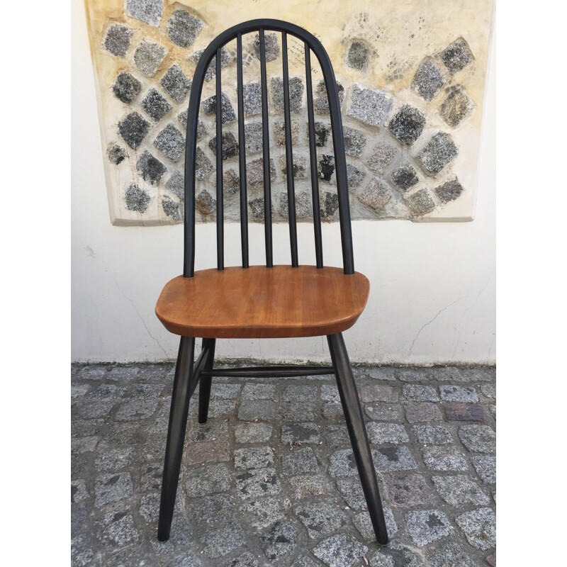 Pair of mid-century black Scandinavian chairs in metal - 1970s