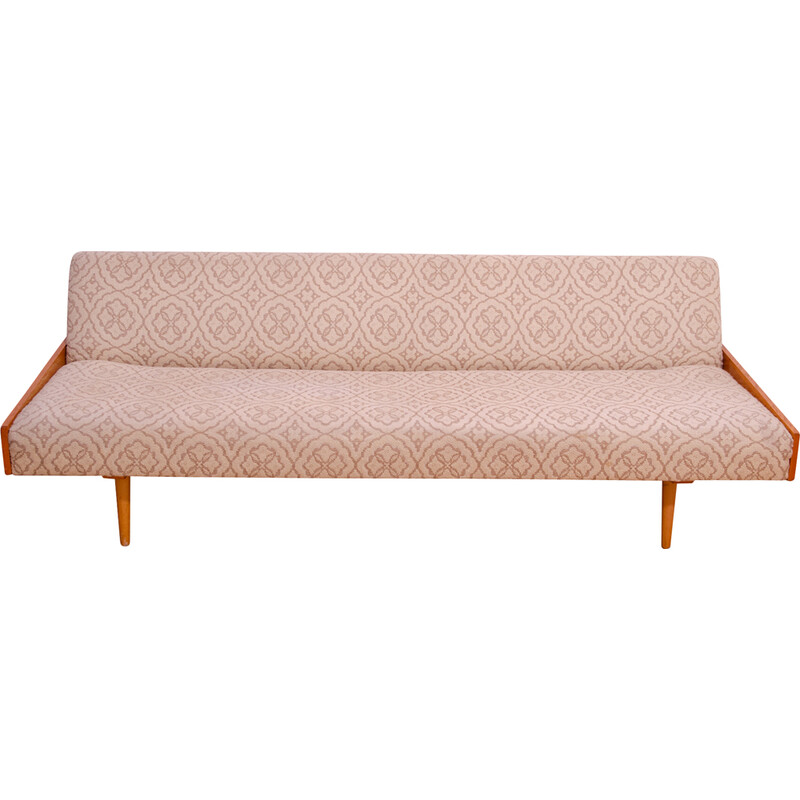 Vintage Eschenfurnier Schlafsofa, Tschechoslowakei 1970