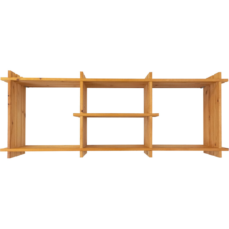 Vintage pine wall shelf, 1980