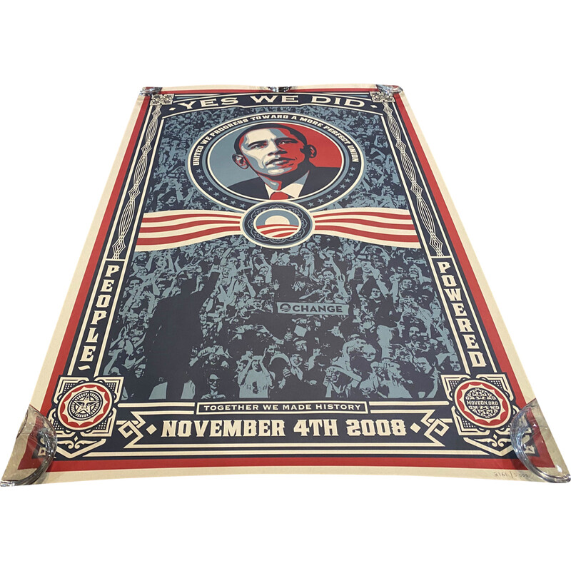 Vintage poster of President Barack Obama by Shepard Fairey, 2008