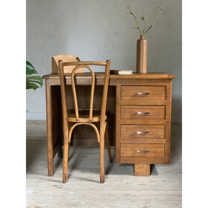 Vintage solid oak desk, 1940