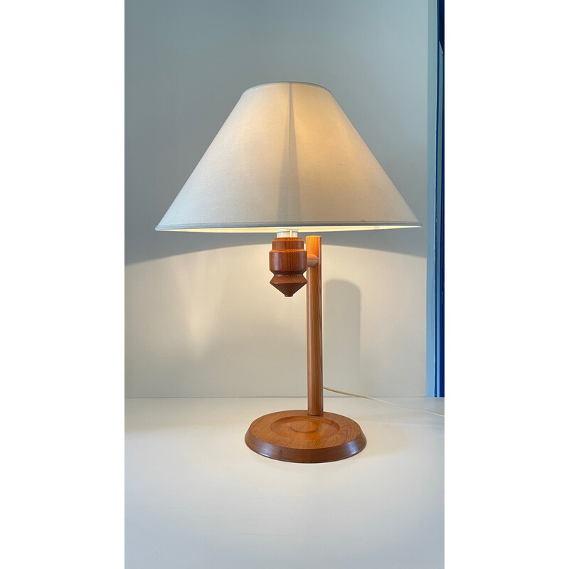 Vintage lamp in solid pine and fabric for Ikea, 1970