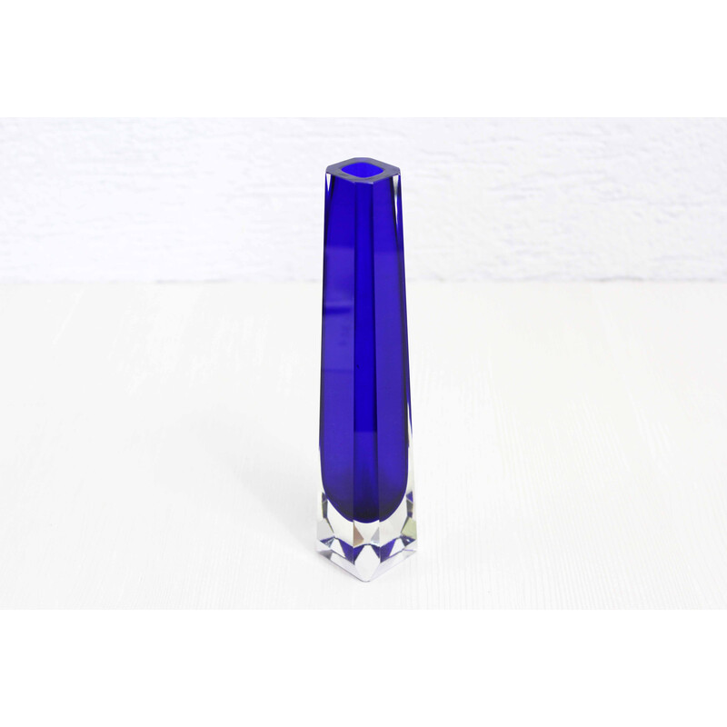 Vintage thick glass vase, Germany 1970