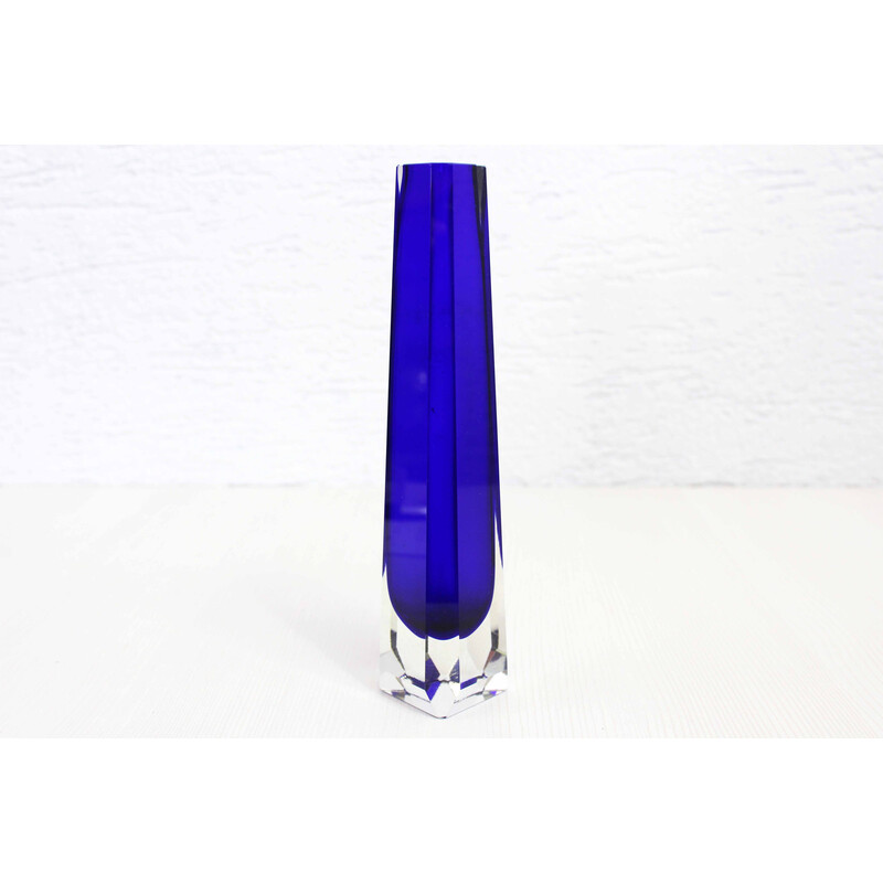 Vintage thick glass vase, Germany 1970