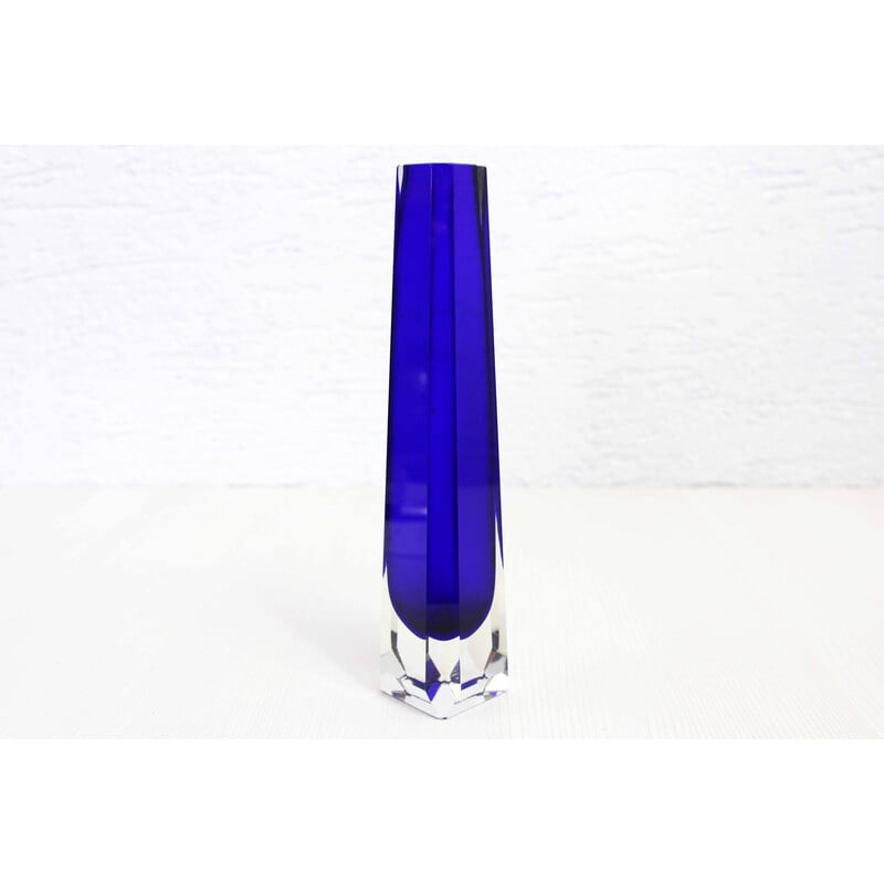 Vintage thick glass vase, Germany 1970