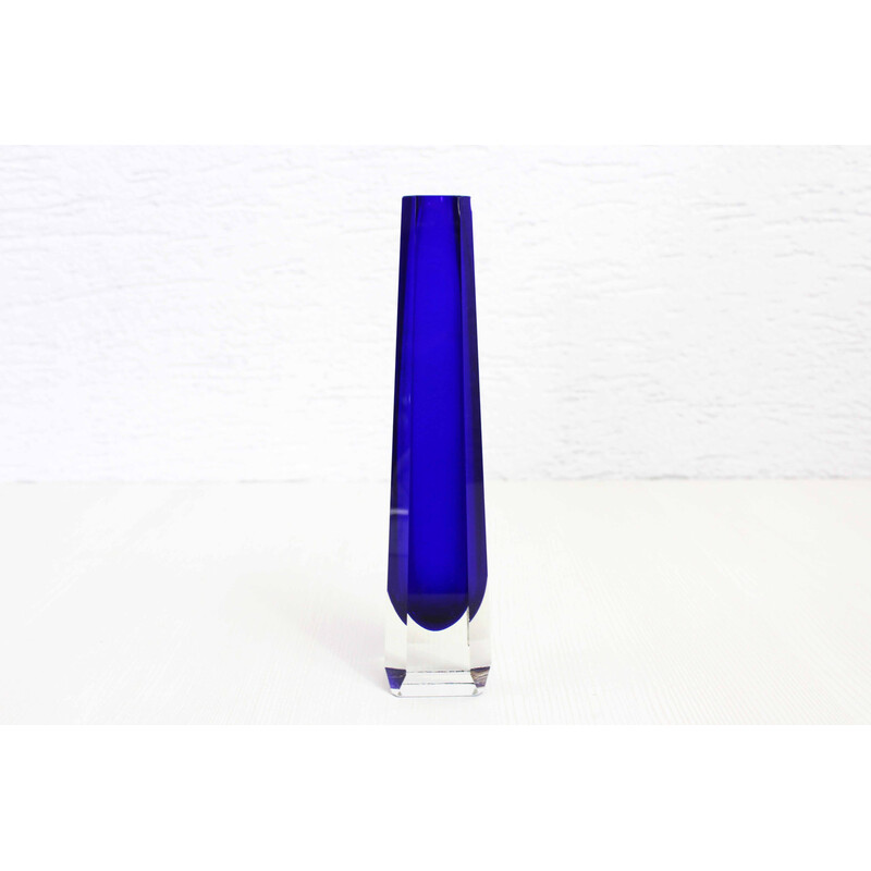 Vintage thick glass vase, Germany 1970