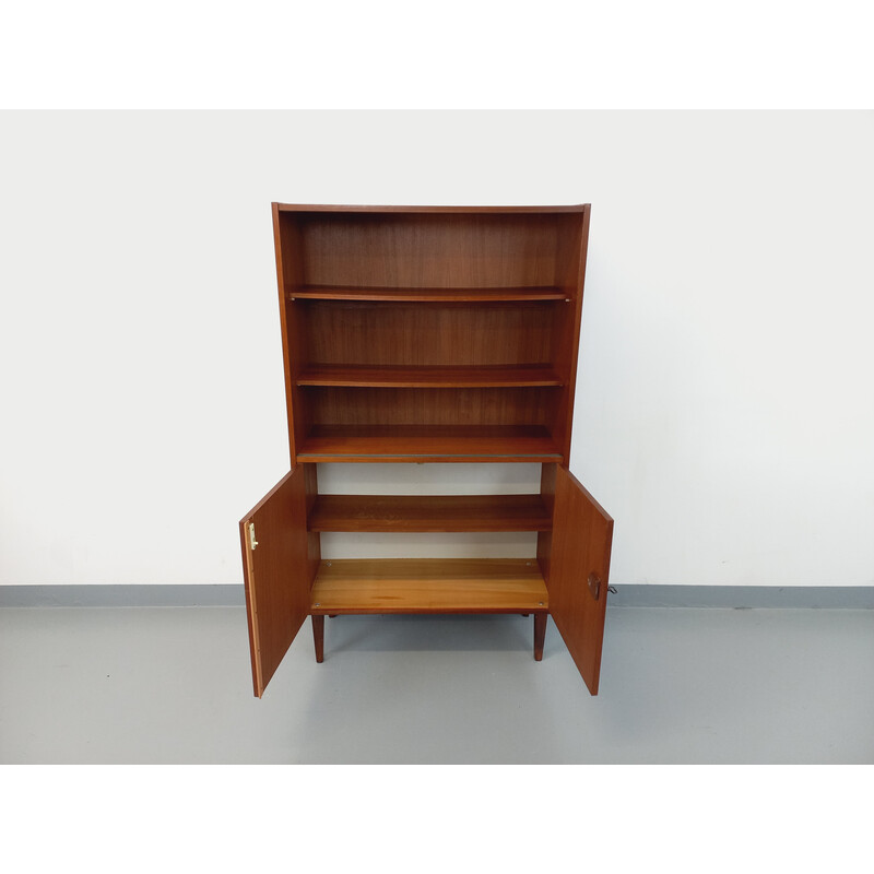 Bibliothèque de rangement vintage en teck avec 3 étagères, 1960