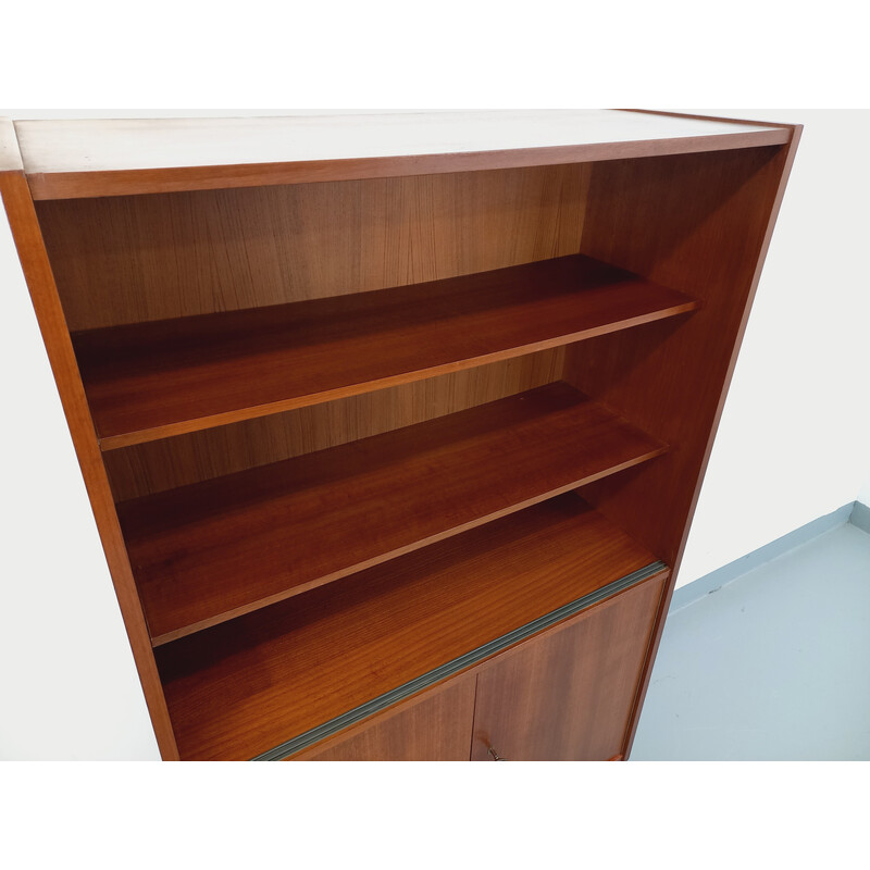 Vintage teak storage bookcase with 3 shelves, 1960