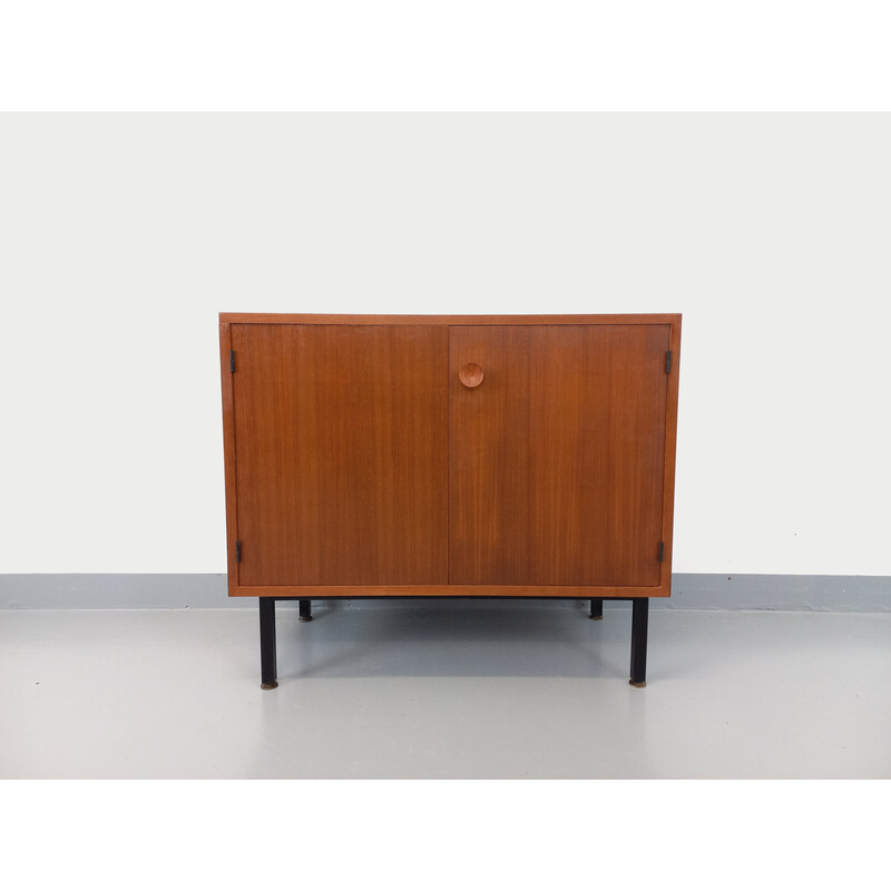 Vintage teak and black metal storage unit, 1960