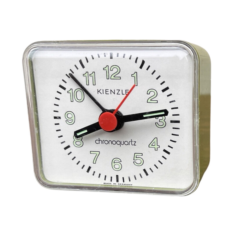 Vintage Pop Art plastic and glass quartz alarm clock for Kienzle, Germany 1970