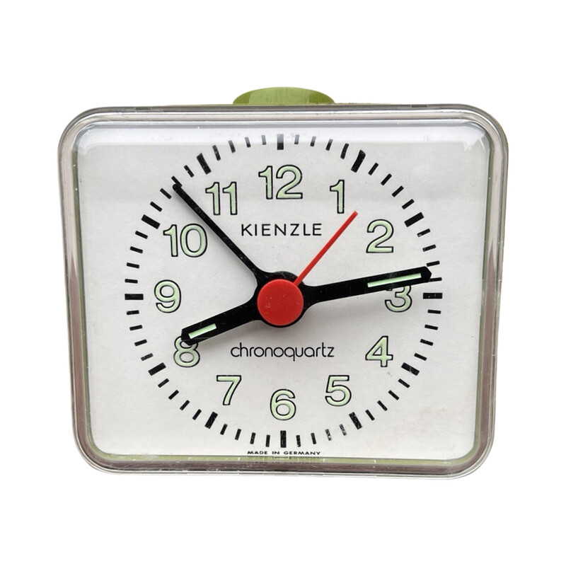 Vintage Pop Art plastic and glass quartz alarm clock for Kienzle, Germany 1970