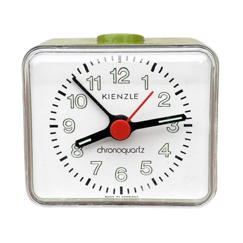 Vintage Pop Art plastic and glass quartz alarm clock for Kienzle, Germany 1970