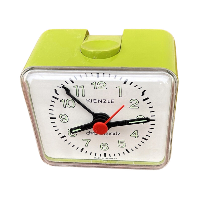 Vintage Pop Art reloj despertador de cuarzo de plástico y vidrio para Kienzle, Alemania 1970