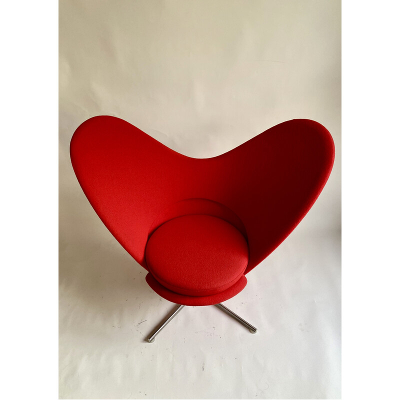 Cadeira de braços Vintage Heart Cone em laminado de plástico e fibra de vidro de Verner Panton para Vitra, 2008