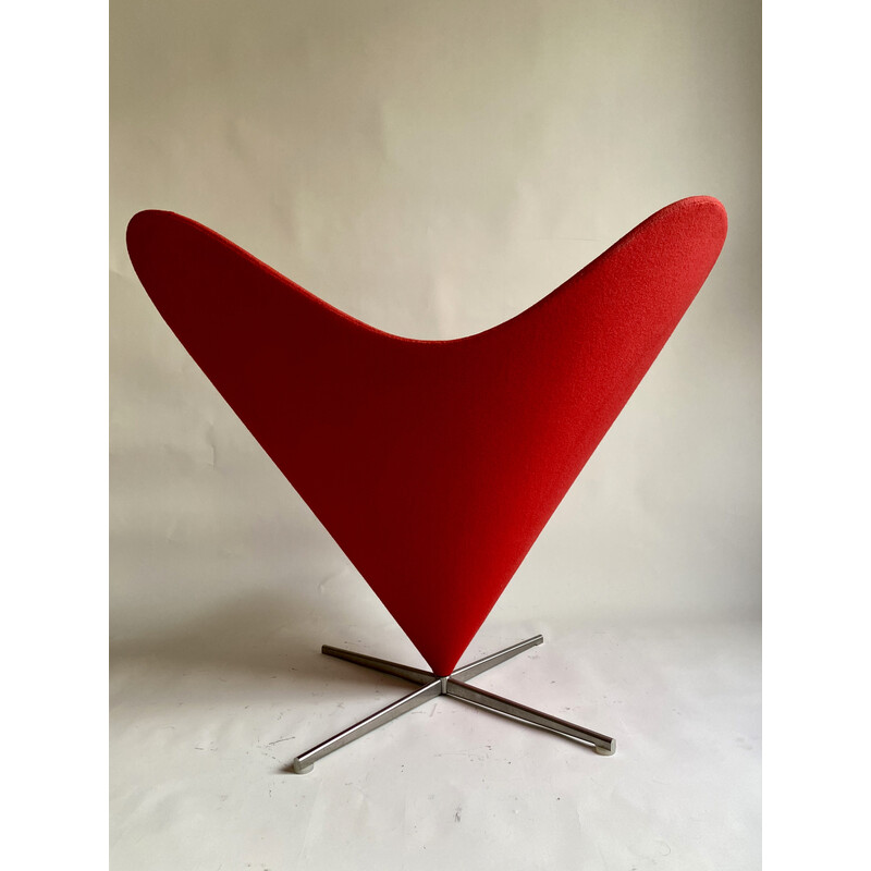 Cadeira de braços Vintage Heart Cone em laminado de plástico e fibra de vidro de Verner Panton para Vitra, 2008