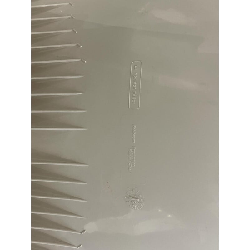 Silla vintage de plástico blanco de Verner Panton para Herman Miller, Dinamarca 1960