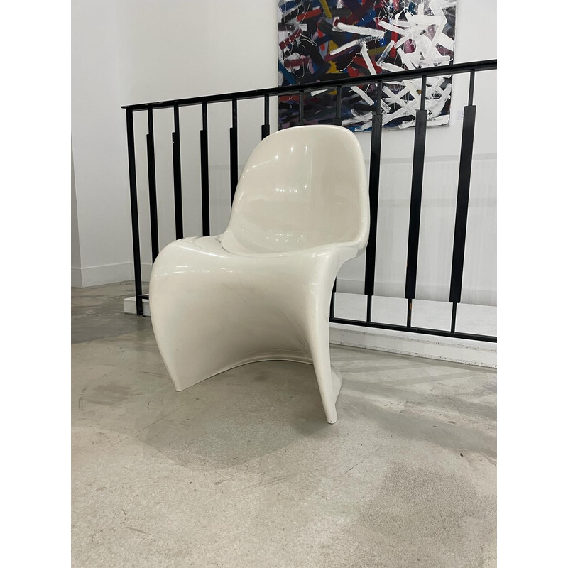 Chaise vintage en plastique blanc par Verner Panton pour Herman Miller, Danemark 1960