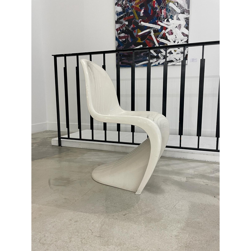 Cadeira de plástico branca vintage de Verner Panton para Herman Miller, Dinamarca 1960